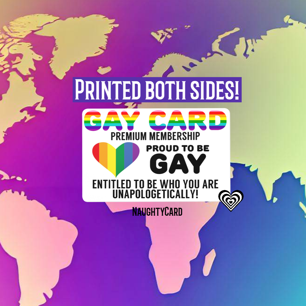 LGBT card on a map of the world background