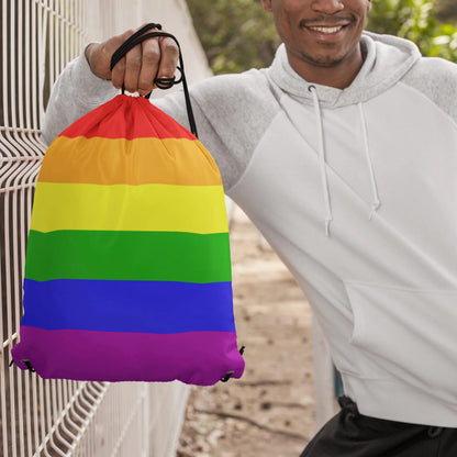 Pride Rainbow Drawstring Bag