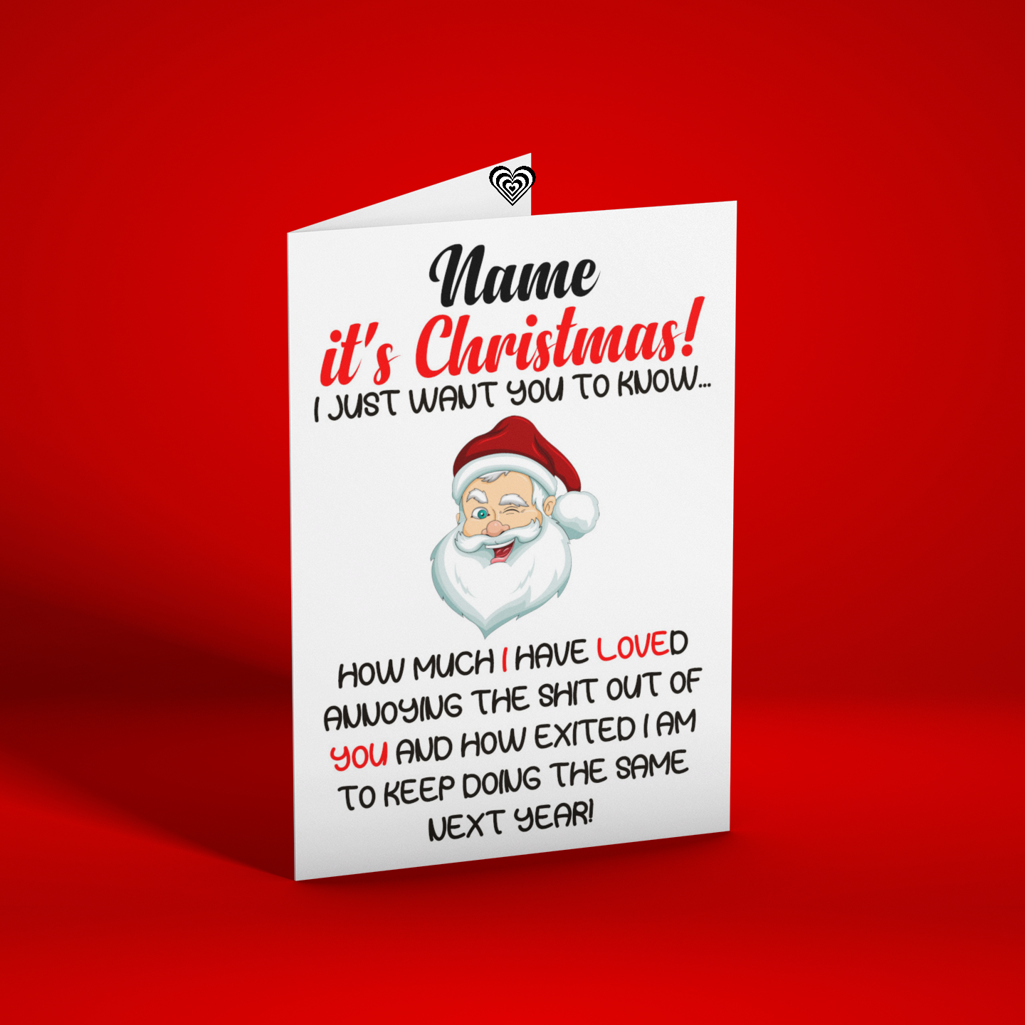 Funny Christmas Card - Personalised Christmas Card