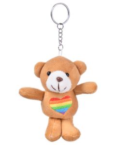 Pride Embroidered Teddy Bear Keyring