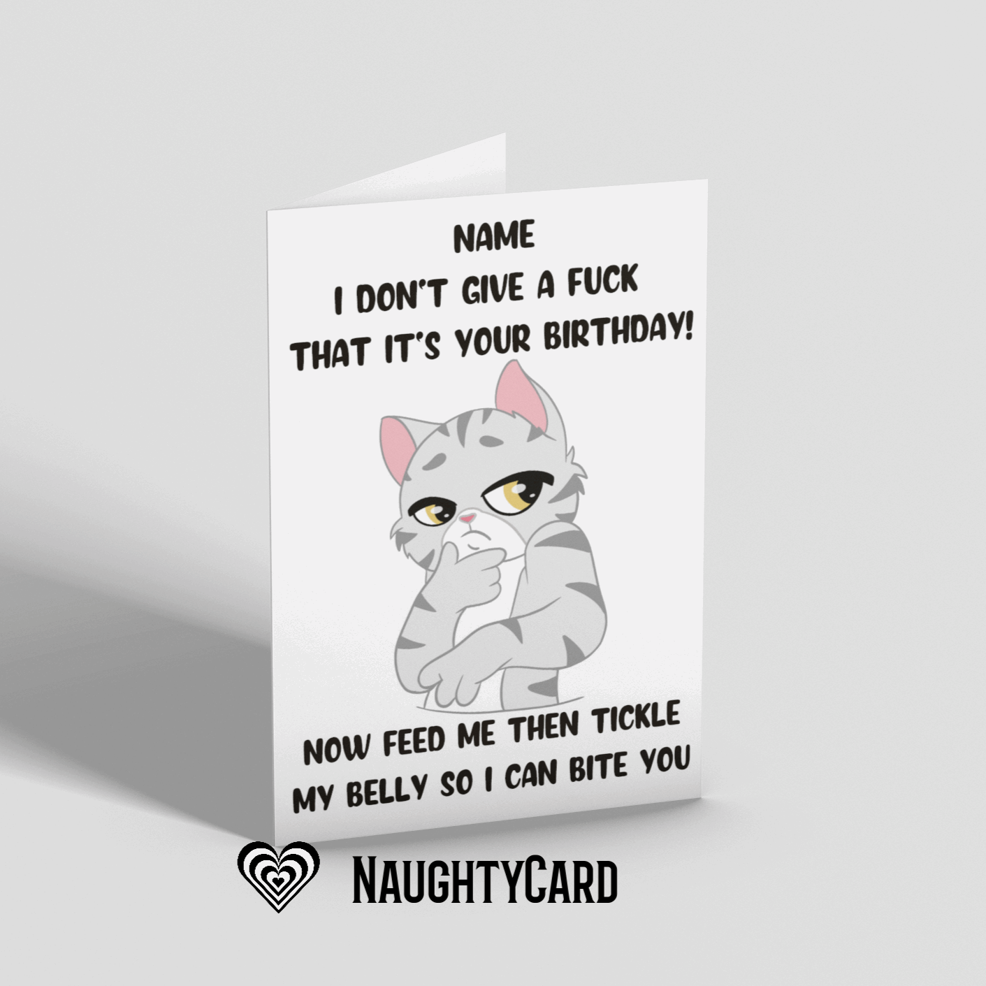 Adult Birthday Card From The Cat From NaughtyCard. Personalised. 