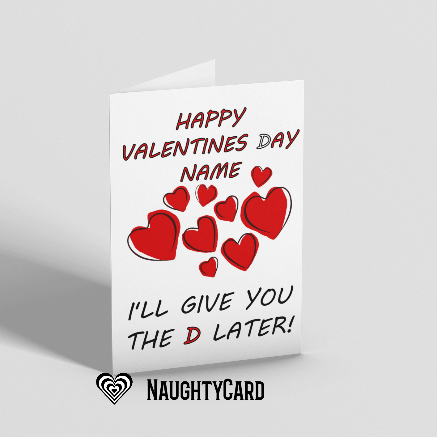 Funny valentines card from Naughtycard front view