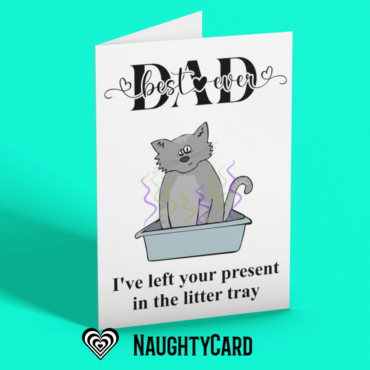 Fathers Day Card From the cat from Naughty Card