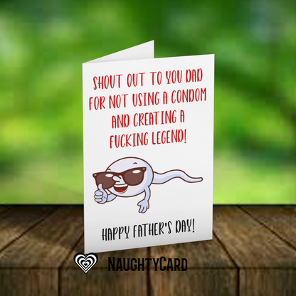 Funny Fathers Day Card From Naughty Card