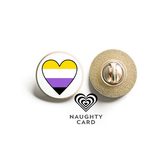 non binary flag pride pin badge