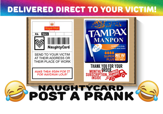 Manpon Postal Prank from NaughtyCard Front View