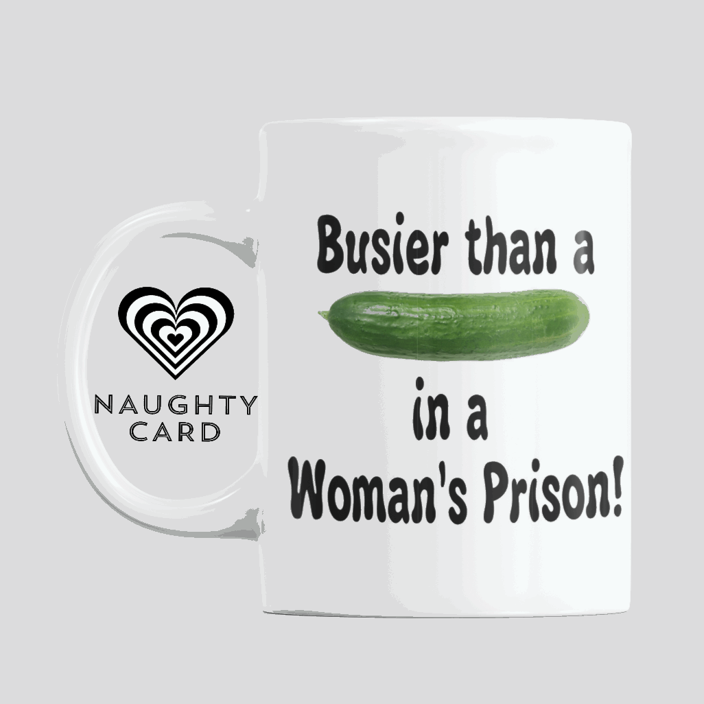 Cucumber Rude Adult Mug from NaughtyCard.co.uk. An ideal Christmas, Birthday or Secret Santa Gift For Any Adult