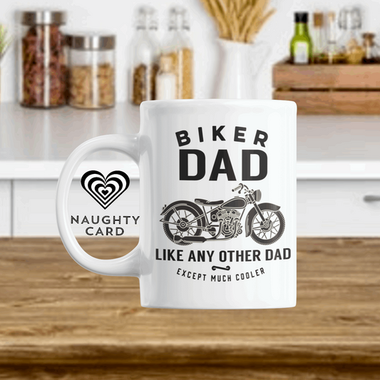 Biker Mug, Birthday Gift, Christmas Gift, Personalised Mug, Personalized Gift, Mug On Plain Background, Biker Dad