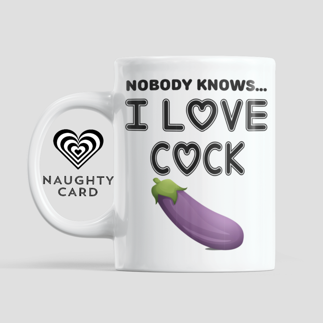 I Love Cock Personalised Adult Mug from NaughtyCard.co.uk. An ideal Christmas, Birthday or Secret Santa Gift For Any Adult