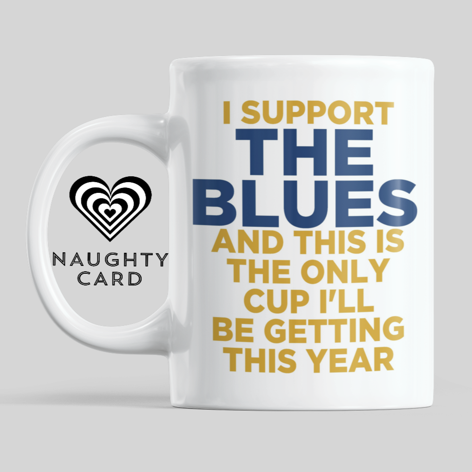 The Blues Personalised Mug From Naughty Card