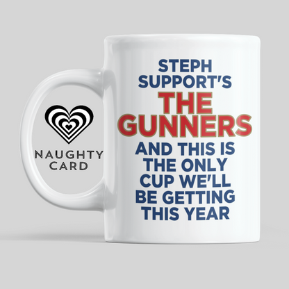 The Gunners Personalised Mug From Naughty Card