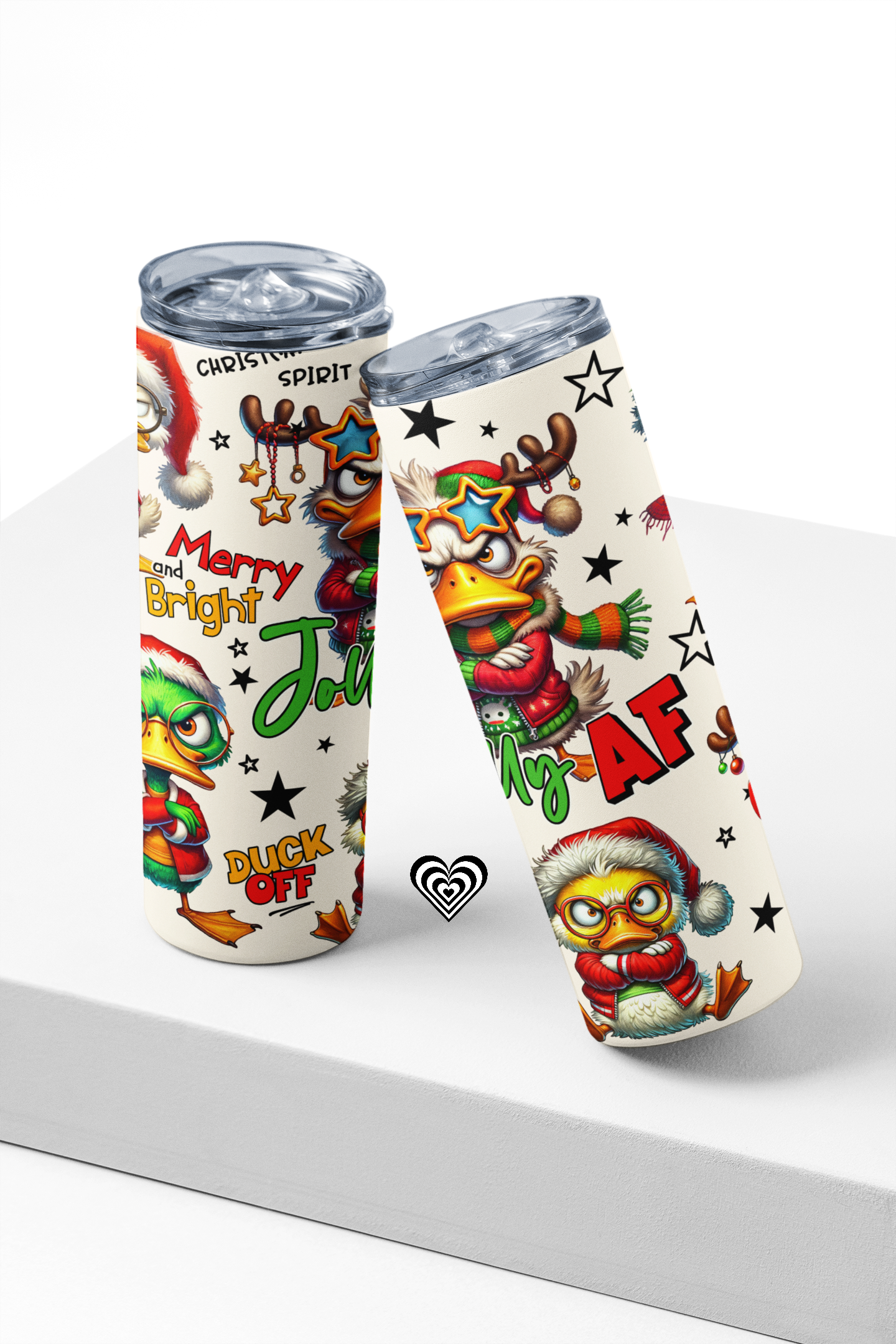 Funny Duck Christmas Skinny Tumbler From Naughty Card