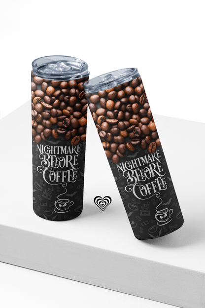 Nightmare Before Coffee Thermal Skinny Tumbler