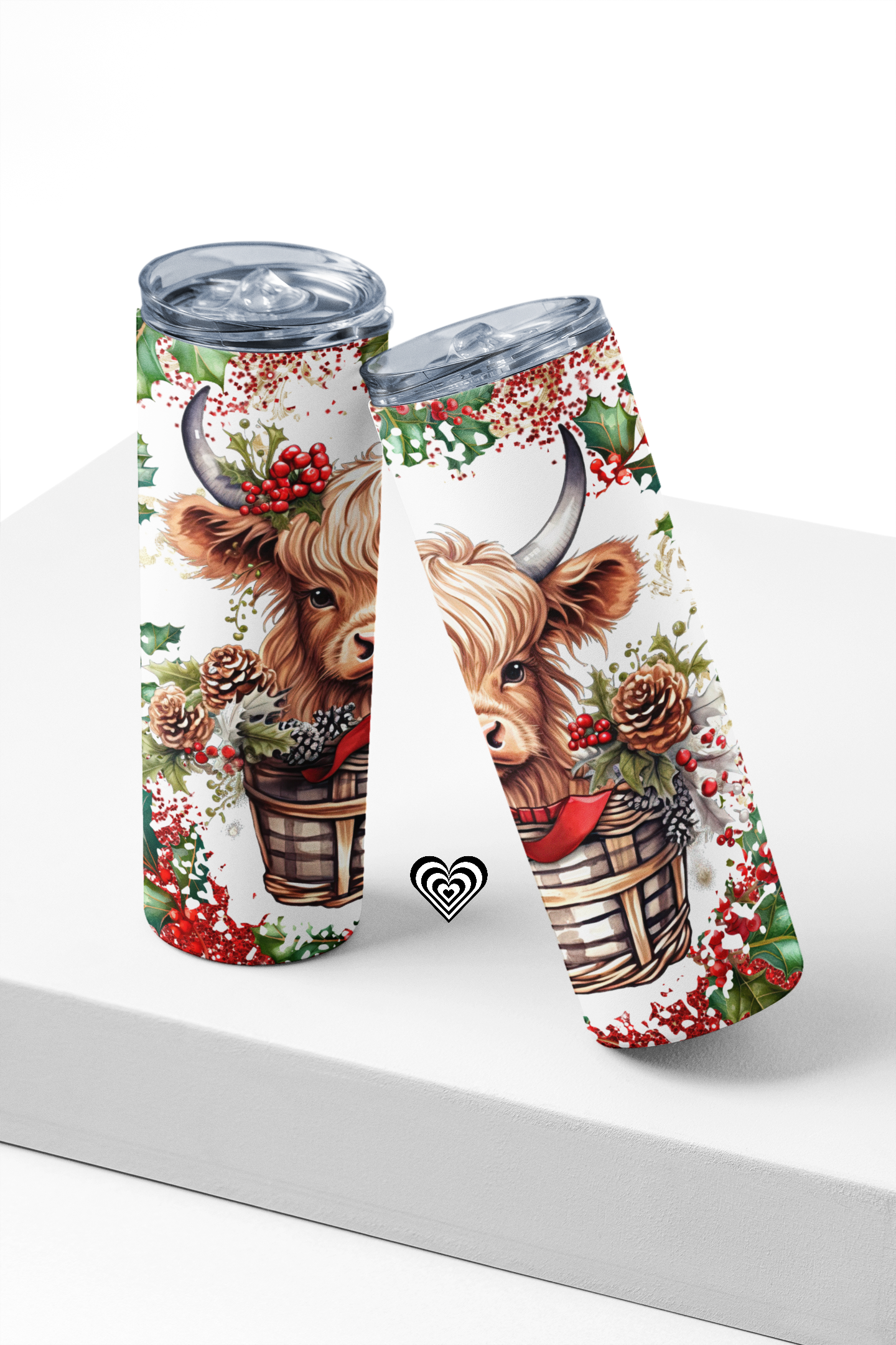 Cow in Basket Thermal Skinny Tumbler