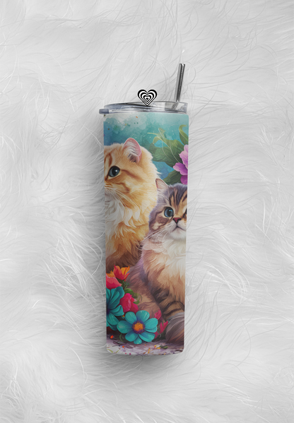 Cats Thermal Skinny Tumbler Personalised