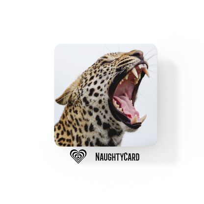 Wildlife Glass Coaster, Leopard Coaster, From Naughty Card