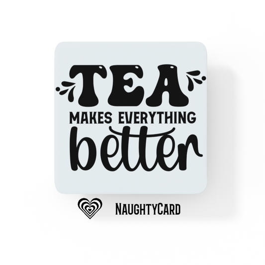 Funny tea drinker gift - Glass coaster