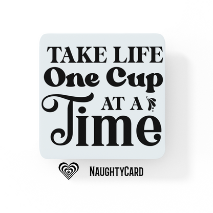 Funny Coffee drinker Gift - Glass Coaster - Tea drinker Gift