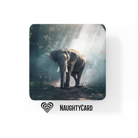 Elephant Wild Glass Coaster - Drinks Coaster from NaughtyCard