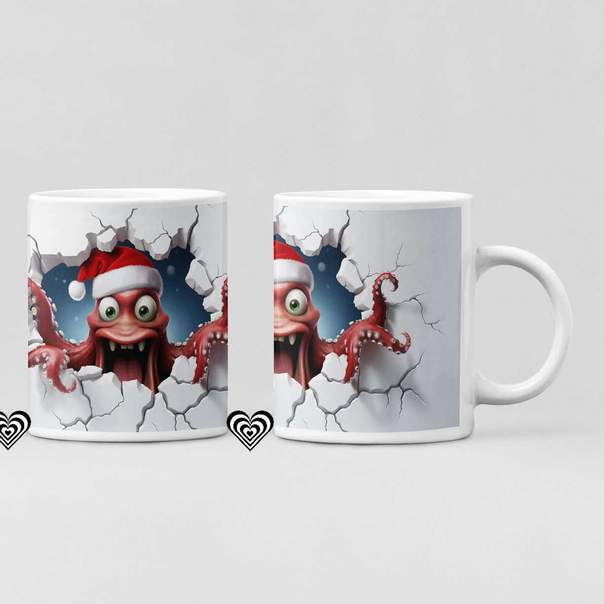 Octopus Christmas 3D Mug