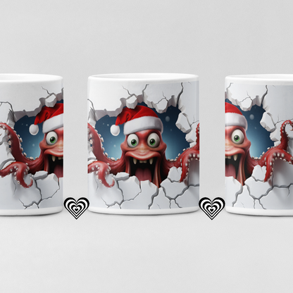 Octopus Christmas 3D Mug