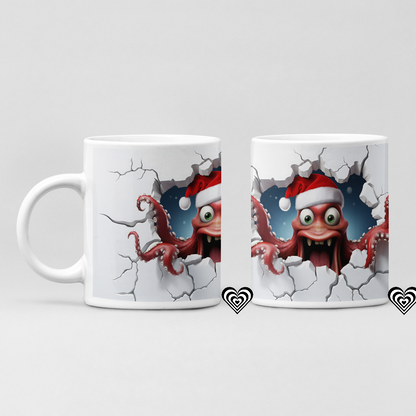 Octopus Christmas 3D Mug