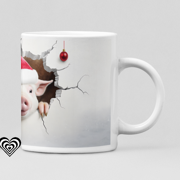 Piggy Christmas 3D Mug