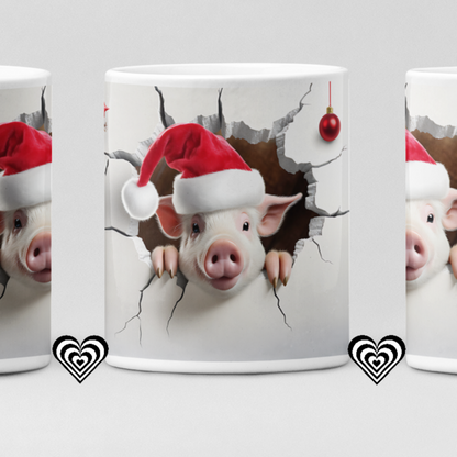 Piggy Christmas 3D Mug