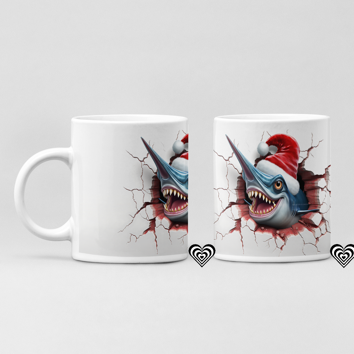 Swordfish Christmas 3D Mug