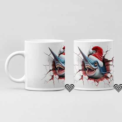 Swordfish Christmas 3D Mug