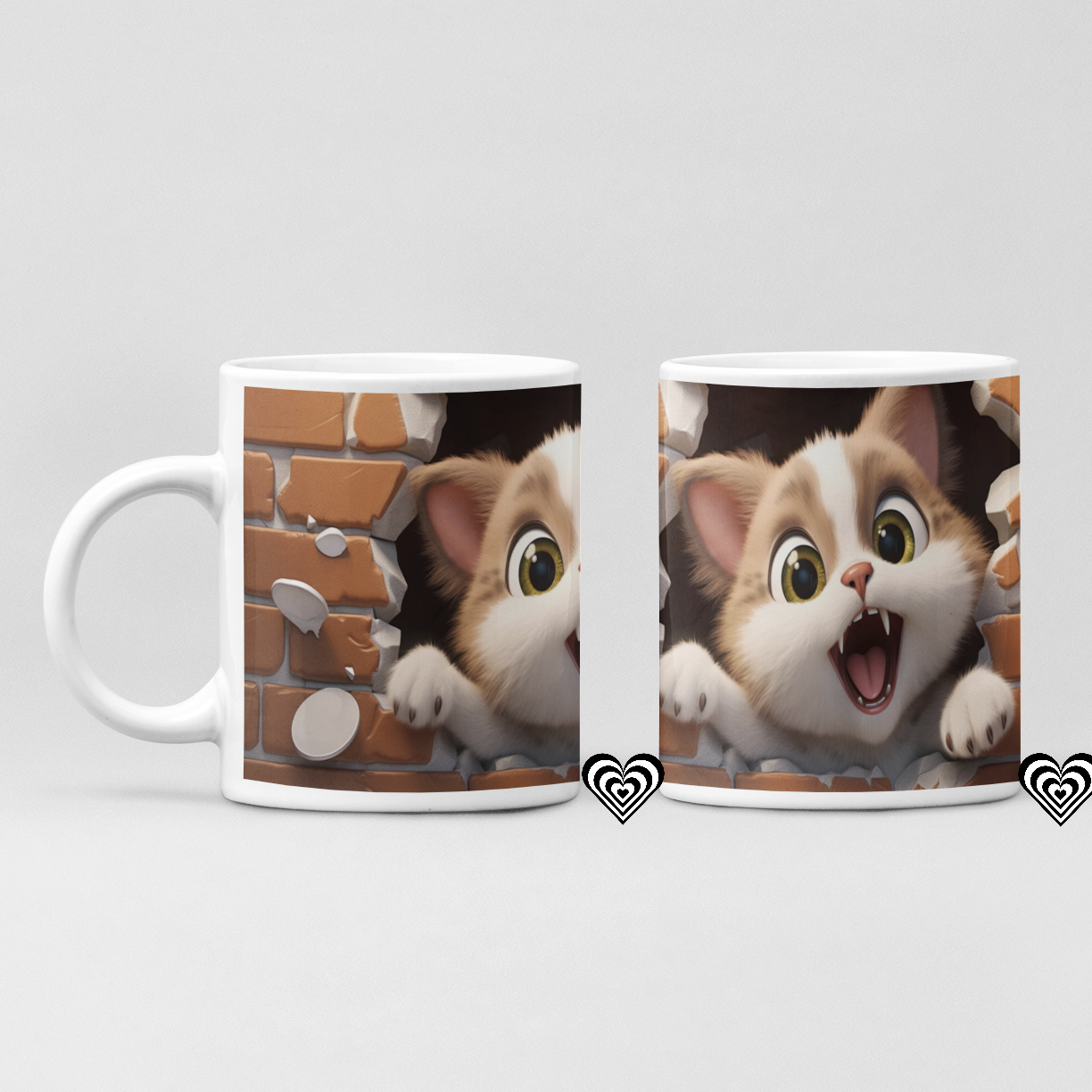 Surprise Cat 3D Mug