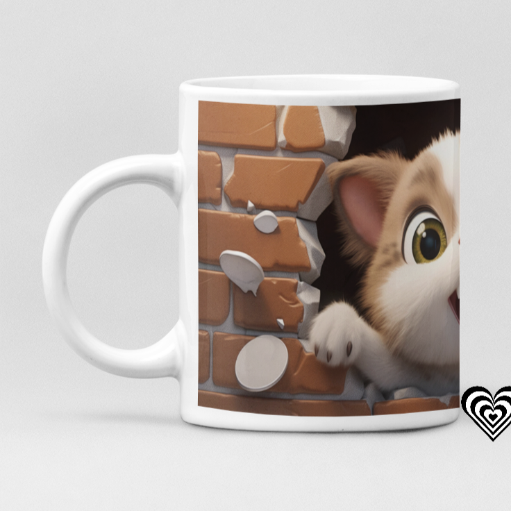 Surprise Cat 3D Mug