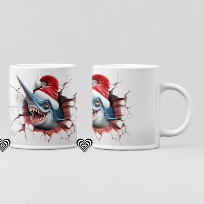 Swordfish Christmas 3D Mug