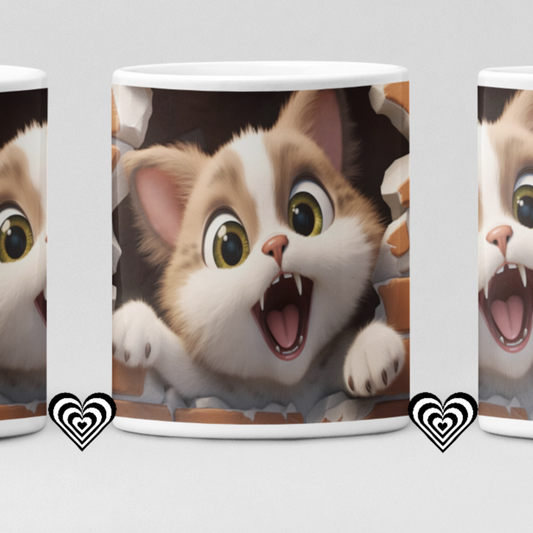 Surprise Cat 3D Mug