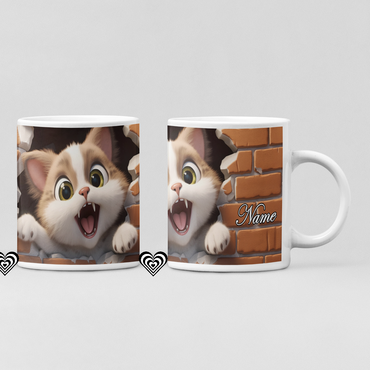 Surprise Cat 3D Mug