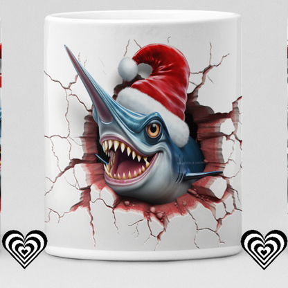 Swordfish Christmas 3D Mug