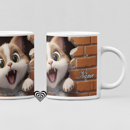 Surprise Cat 3D Mug