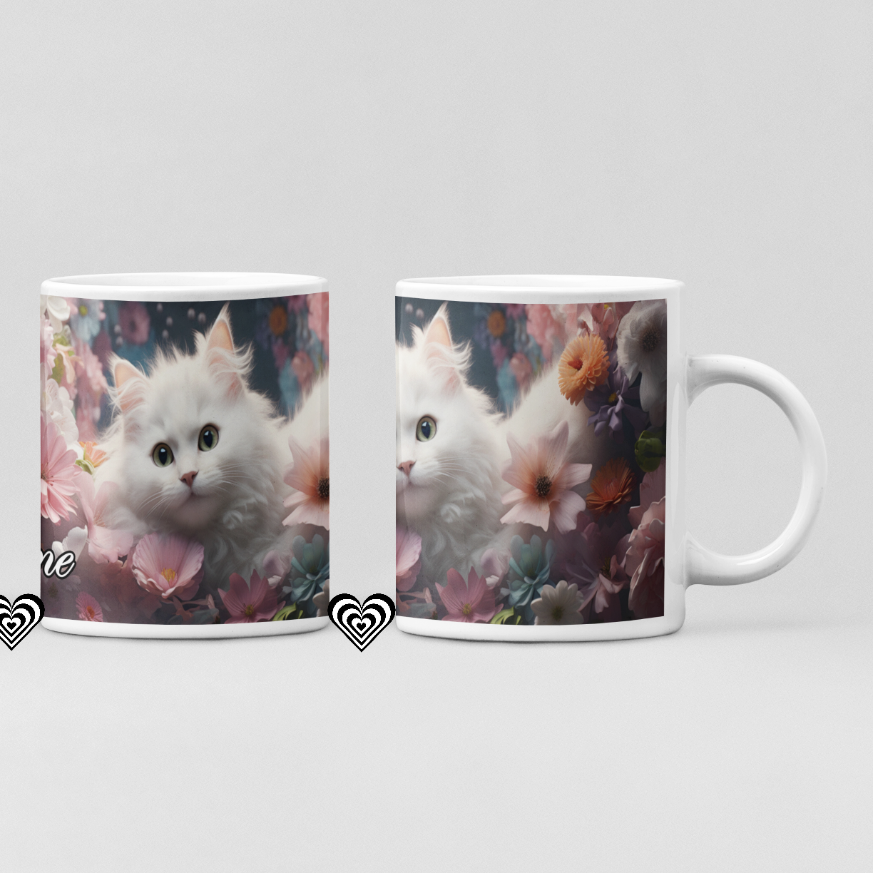 Fluffy White Cat 3D Mug