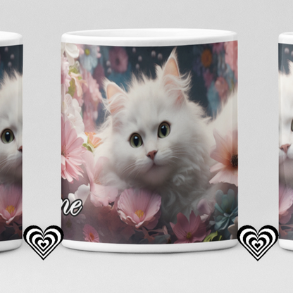 Fluffy White Cat 3D Mug