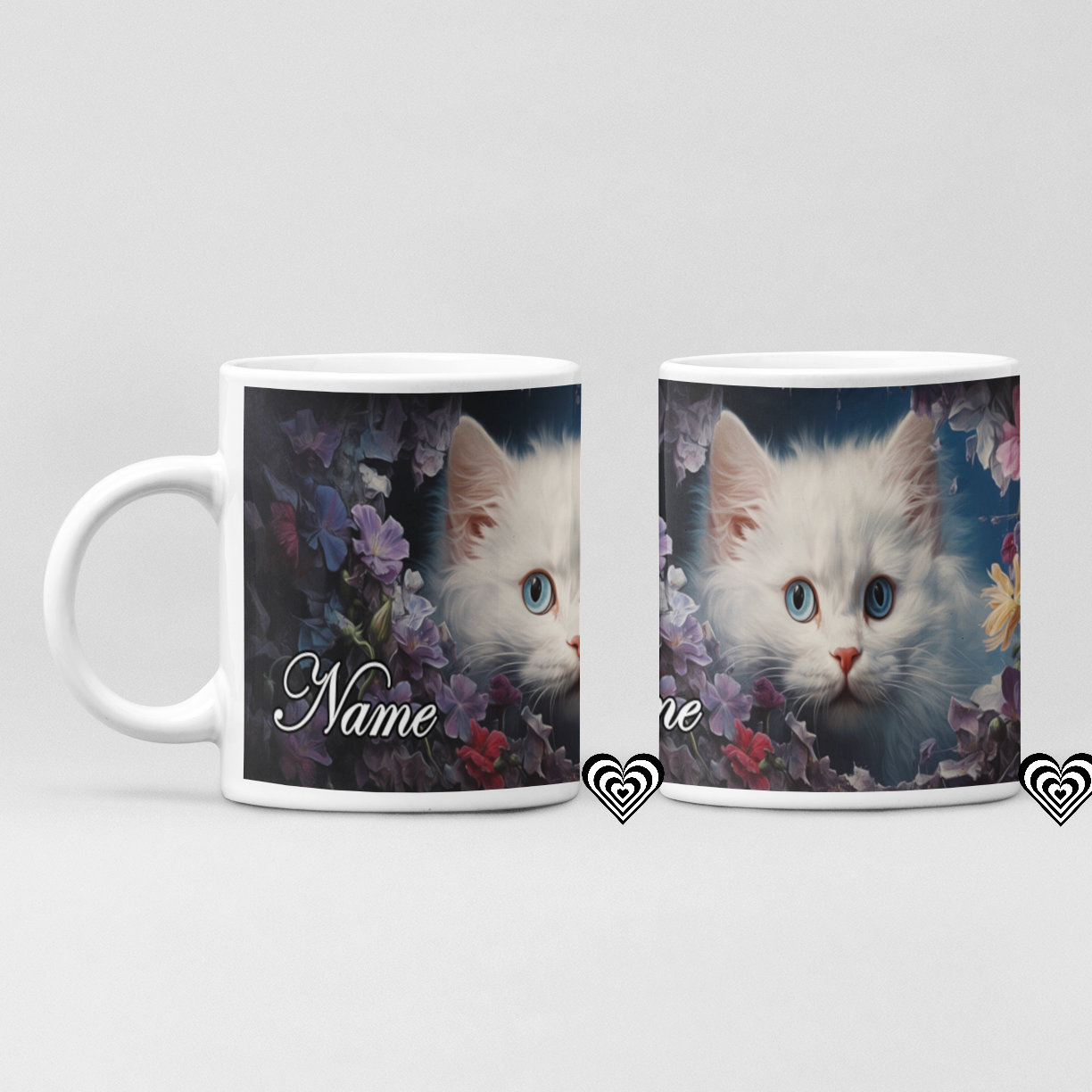 White Personalised 3d cat mug from naughtycard. Chritmas Gift, Birthday Gift, Secret Santa, New Trending, 3d art