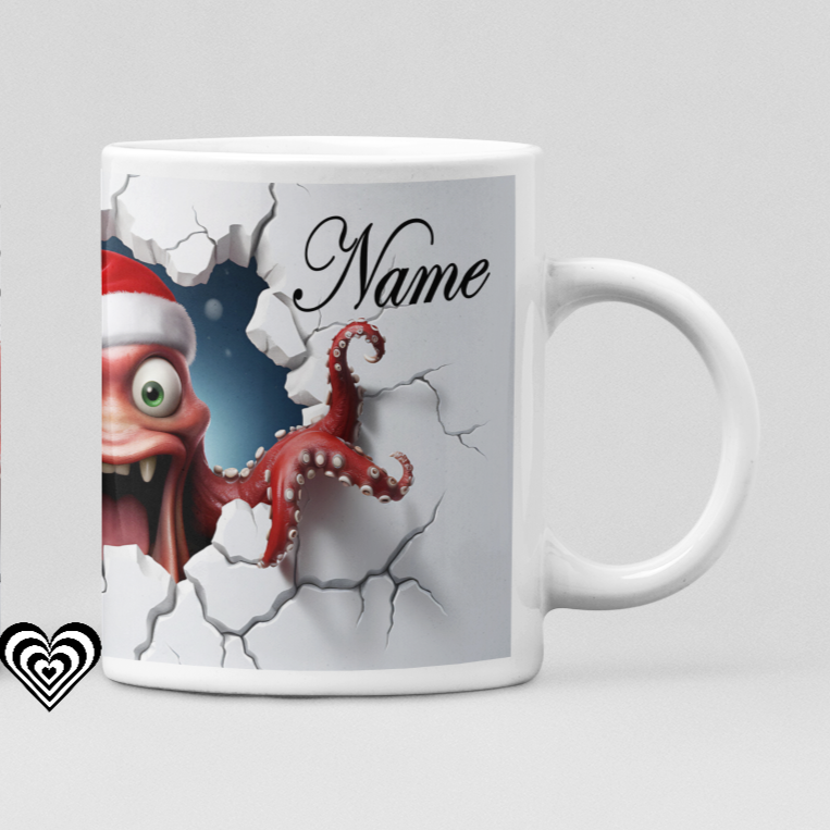 Octopus Christmas 3D Mug