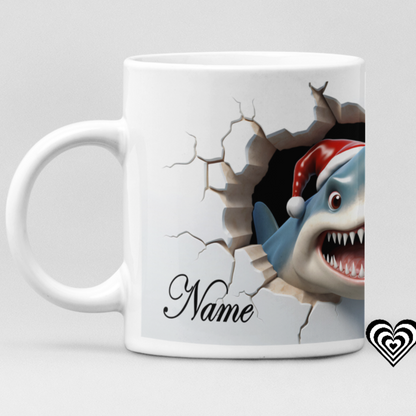 Shark Christmas 3D Mug