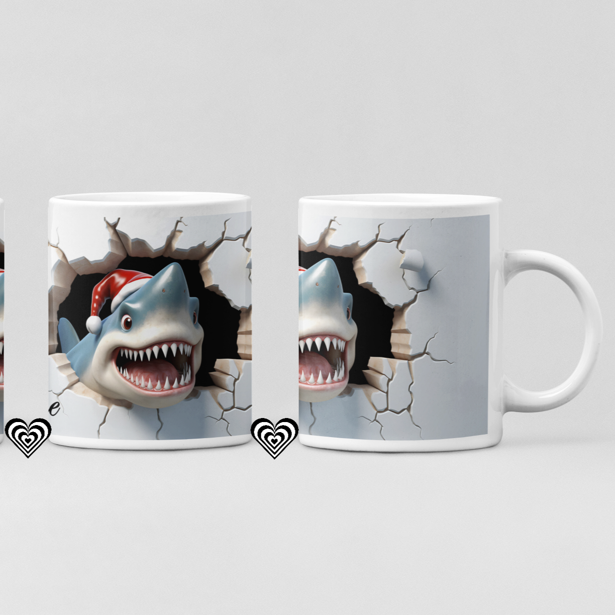 Shark Christmas 3D Mug