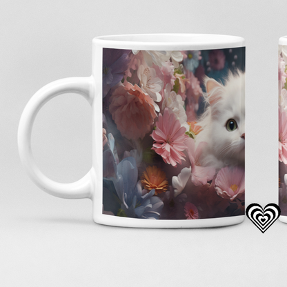 Fluffy White Cat 3D Mug