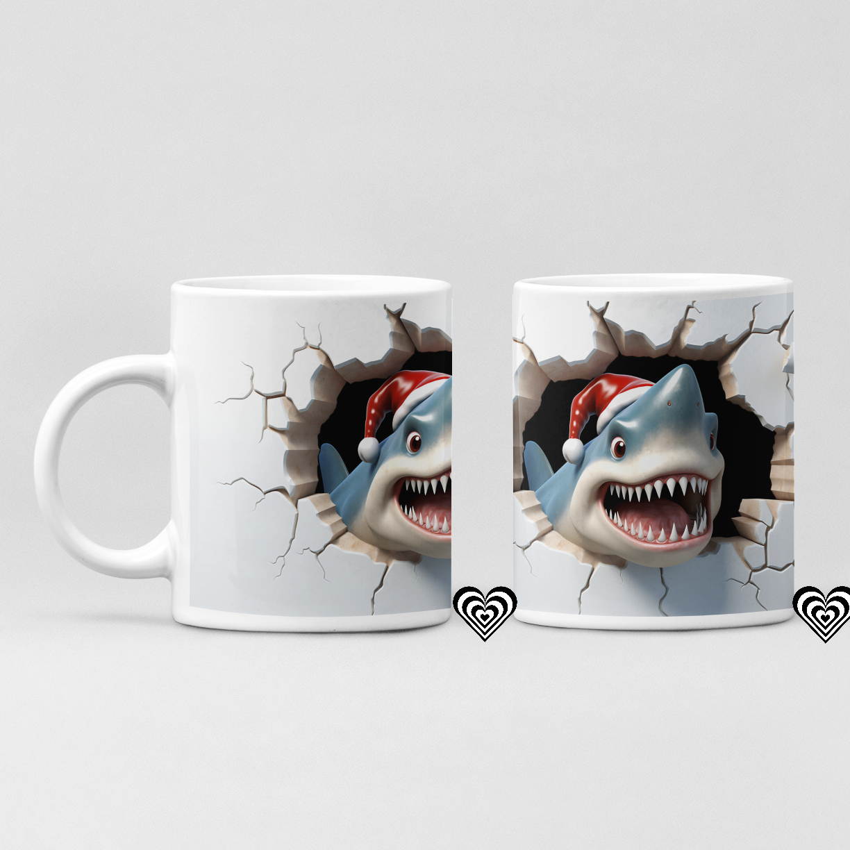 Shark Christmas 3D Mug