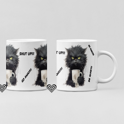 Angry Black Cat Mug Valentine Gift Adult Humor 