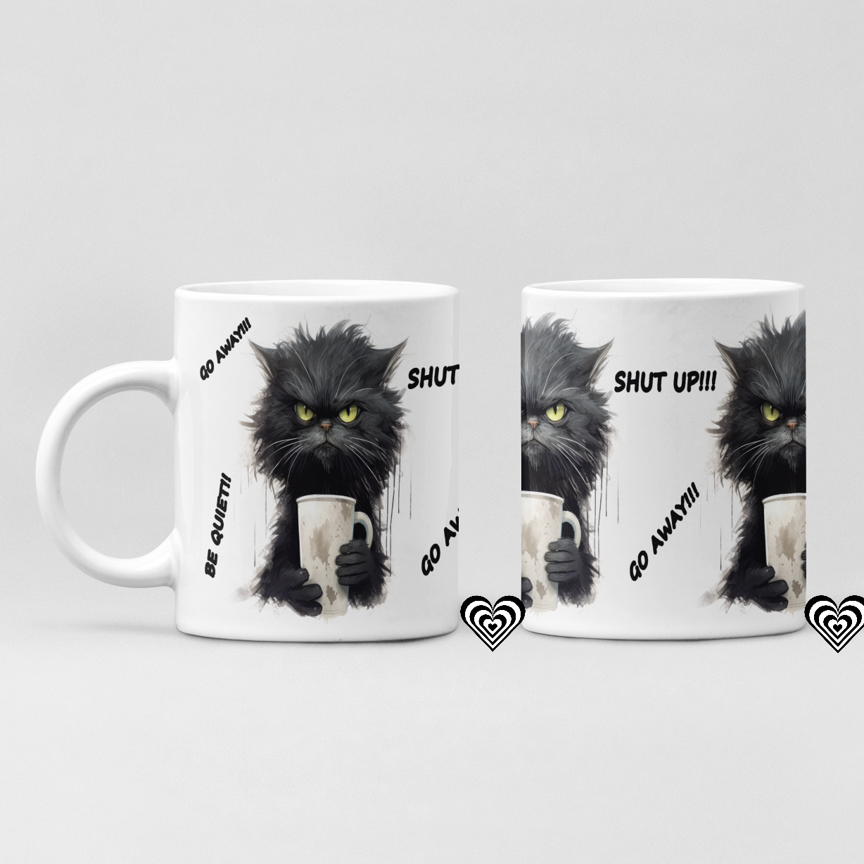 Moody Cat Mug, Angry Cat Mug from Naughty Card UK Birthday Gift