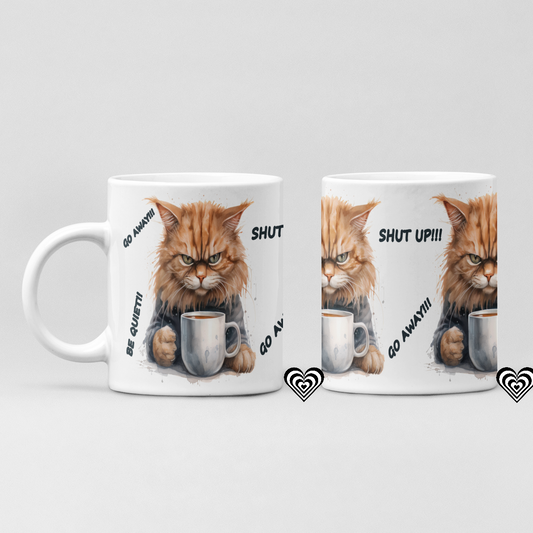 Angry Ginger Cat Mug, Birthday Gift