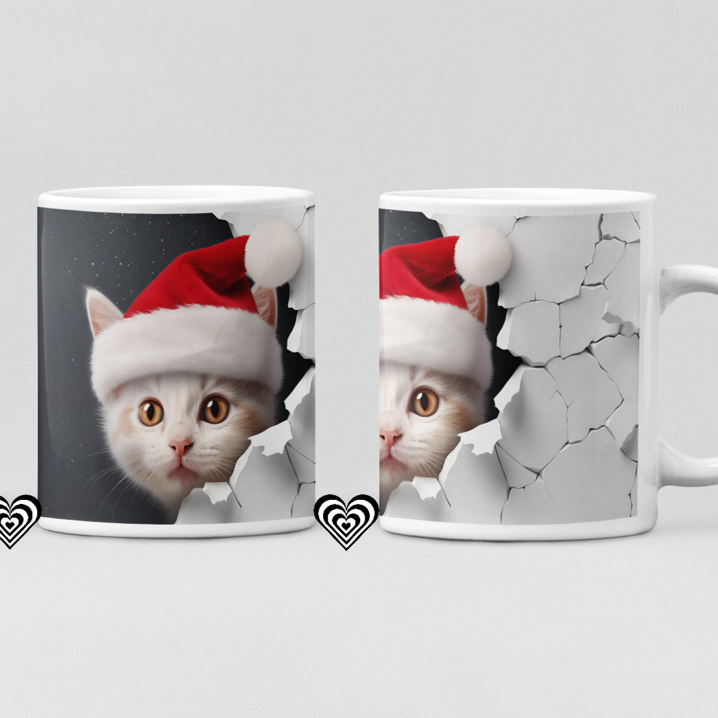 Christmas Cat 3D Mug