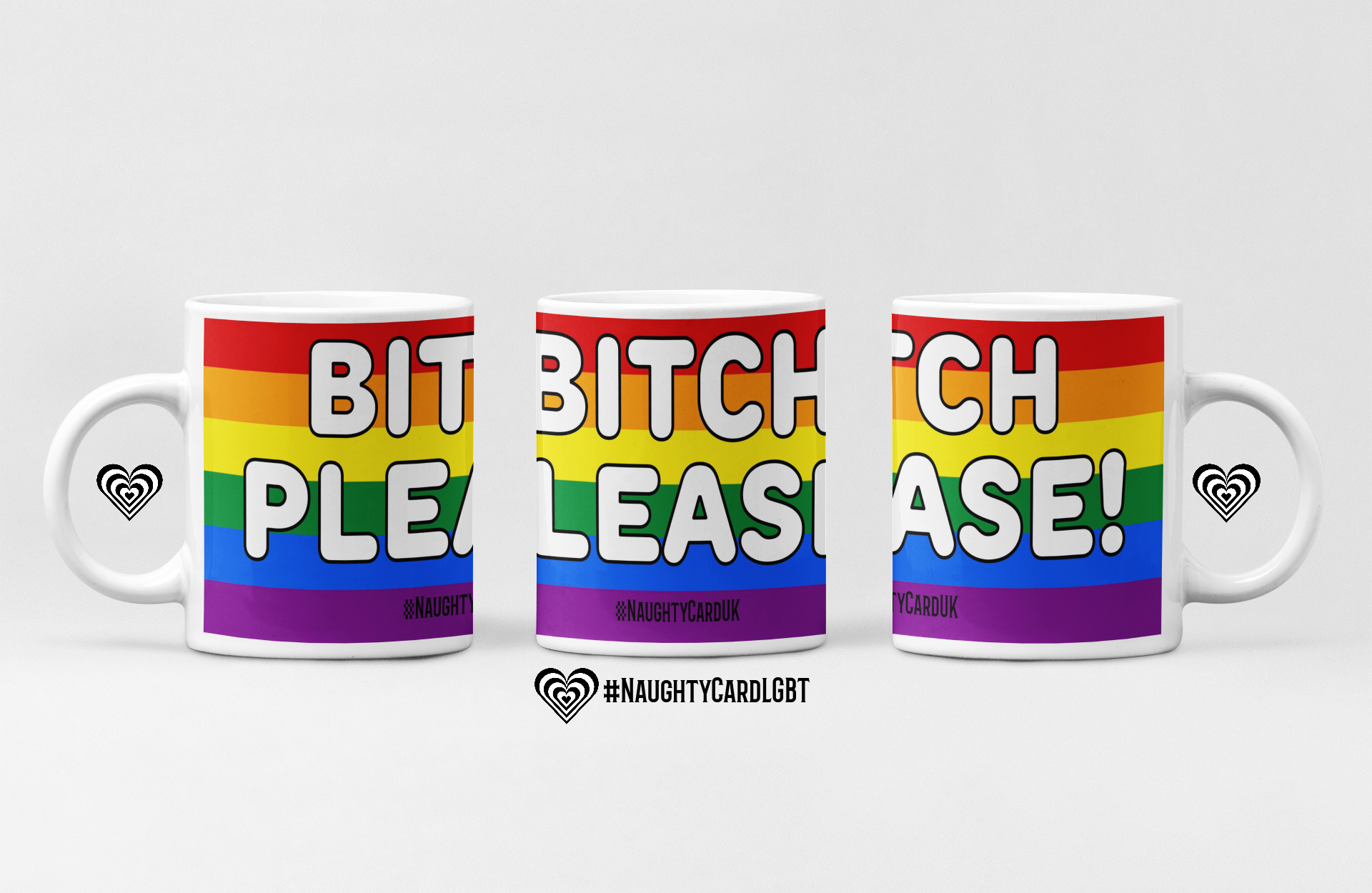 Bitch pease gay pride mug from naughtycard